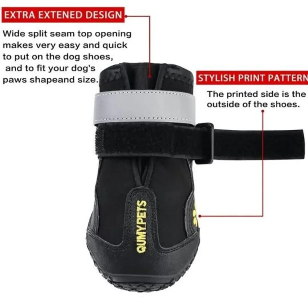 Sz7 NEW QUMY Dog Shoes for Large Dogs Boots & Paw Protectors for Winter Snowy Da